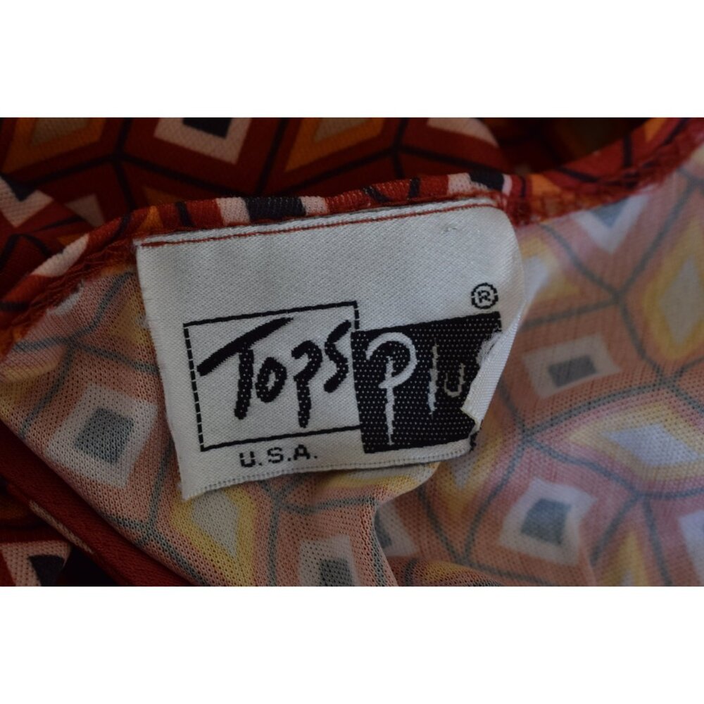 Vintage 80s Polyester Geometric Top - Picture 9 of 11